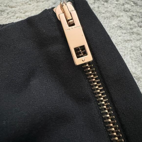 Rag & Bone Black Pants with Gold Zippers - Size 10 - Picture 8 of 8